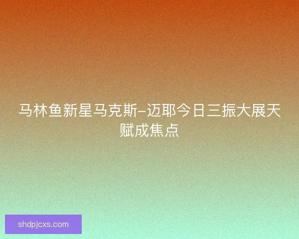 马林鱼新星马克斯-迈耶今日三振大展天赋成焦点