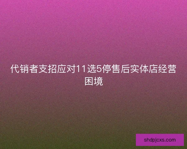 代销者支招应对11选5停售后实体店经营困境